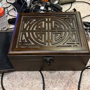 Brown wooden storage box